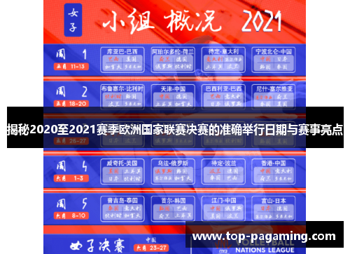 揭秘2020至2021赛季欧洲国家联赛决赛的准确举行日期与赛事亮点